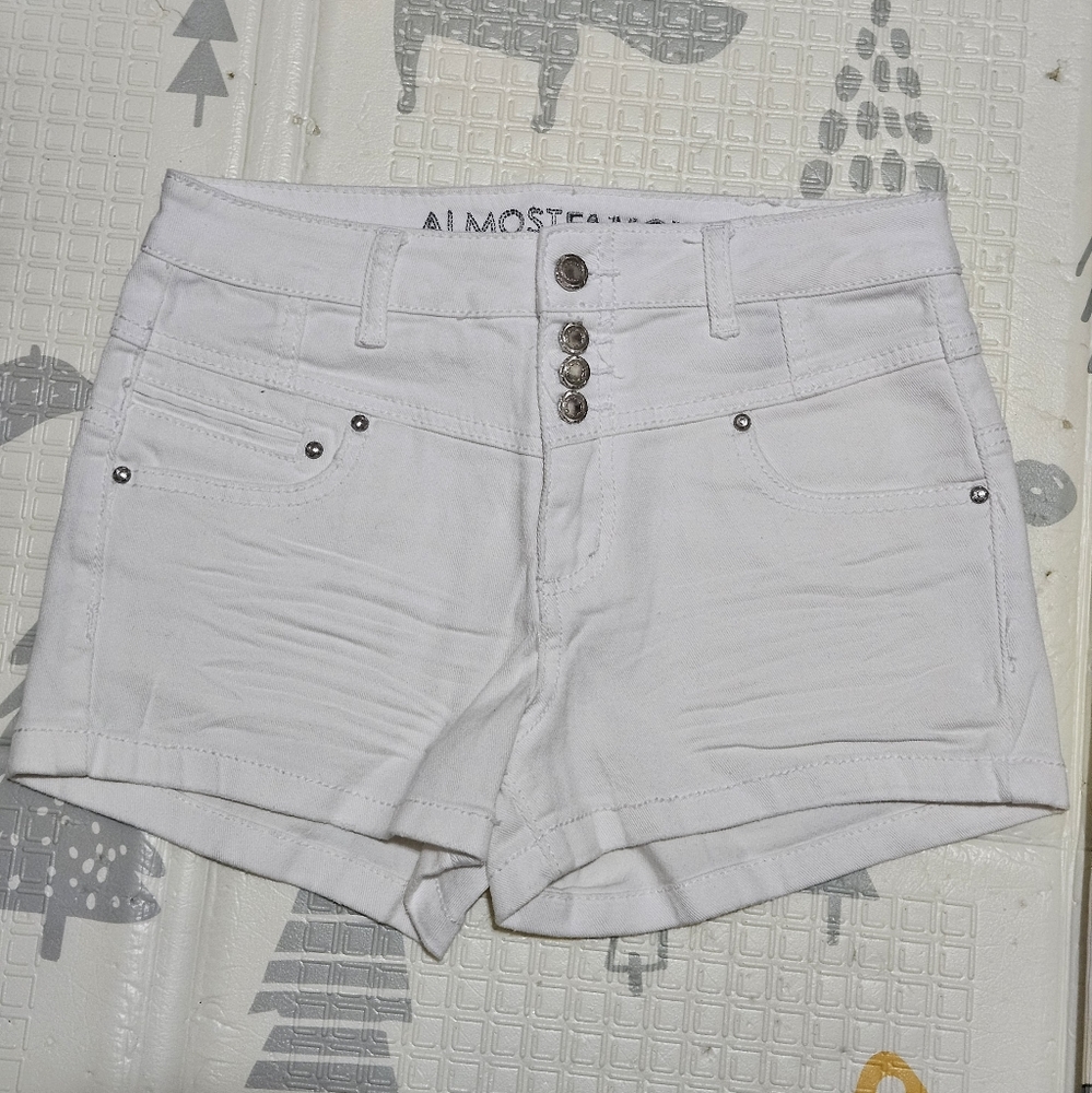 Almost famous white denim shorts